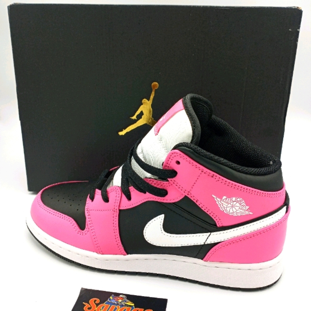Air Jordan 1 Retro Mid Pink Black Pinksicle GS